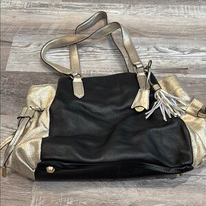 G.I.L.I. Black and Gold Tote with Structured Design